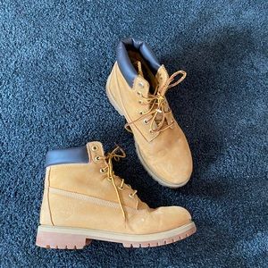 Worn timberland boots